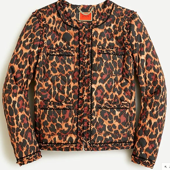 NEW JCrew Quilted PrimaLoft leopard lady jacket - Picture 5 of 5